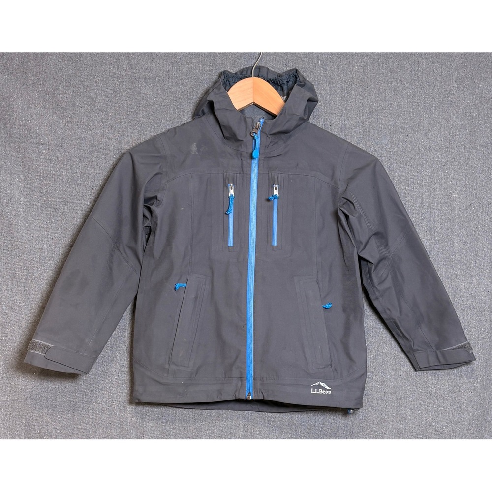 LL Bean Kids Double Up Outerwear System Hooded Shell Rain Jacket Size M 5-6